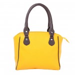 Beau Design Stylish  Yellow Color Imported PU Leather Casual Handbag With Double Handle For Women's/Ladies/Girls
